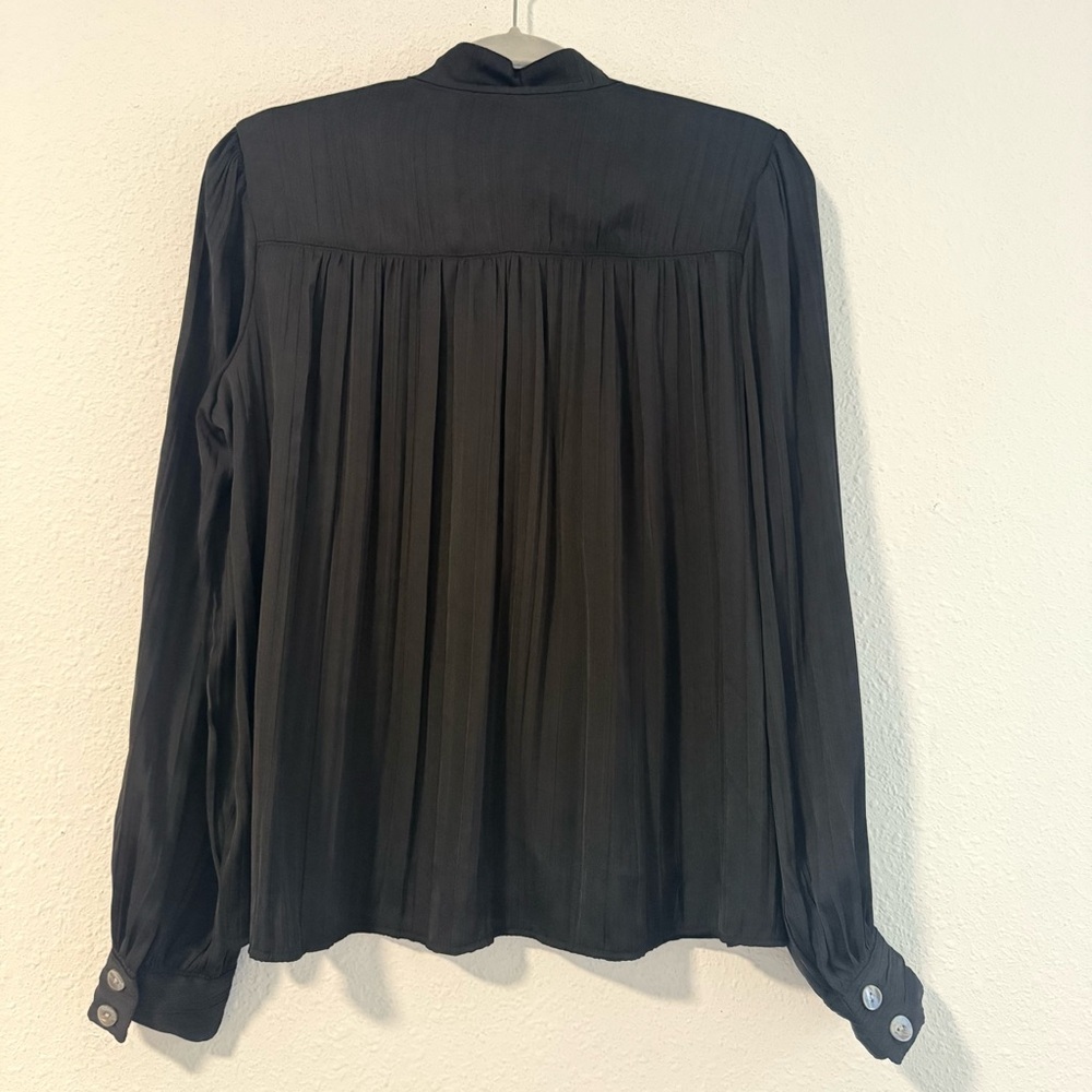 Anthropologie Relaxed Shimmer Blouse Black‎ Size S NWT - Picture 9 of 12